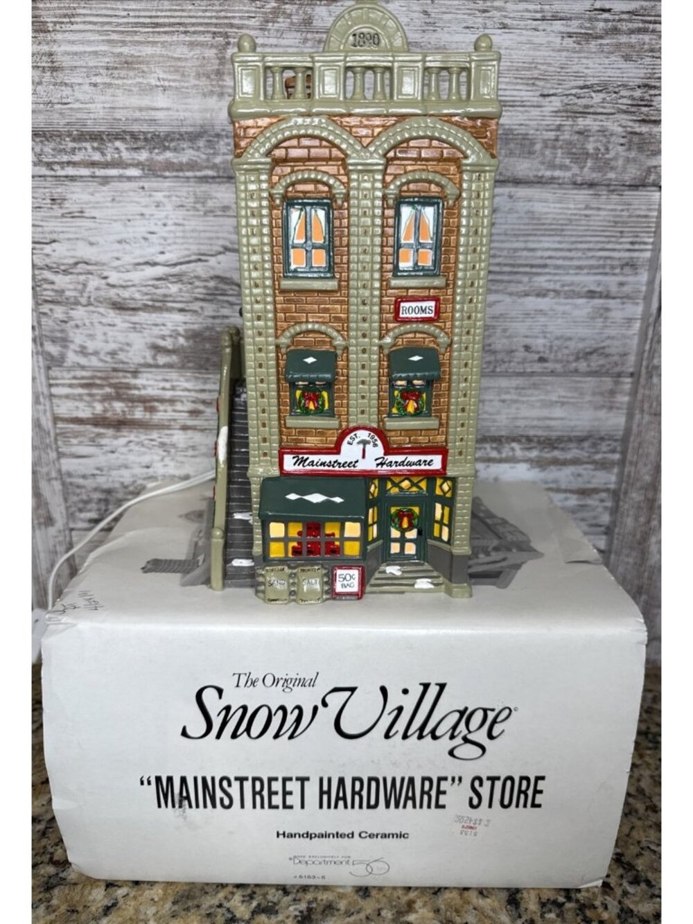 Dept 56 Mainstreet Hardware Store 5153-5 Snow Village 1990 Vintage RARE